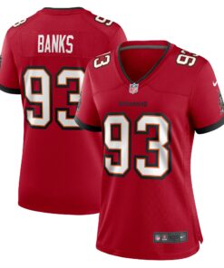 Women's Tampa Bay Buccaneers Eric Banks Red Game Jersey JS2535 nicesnker