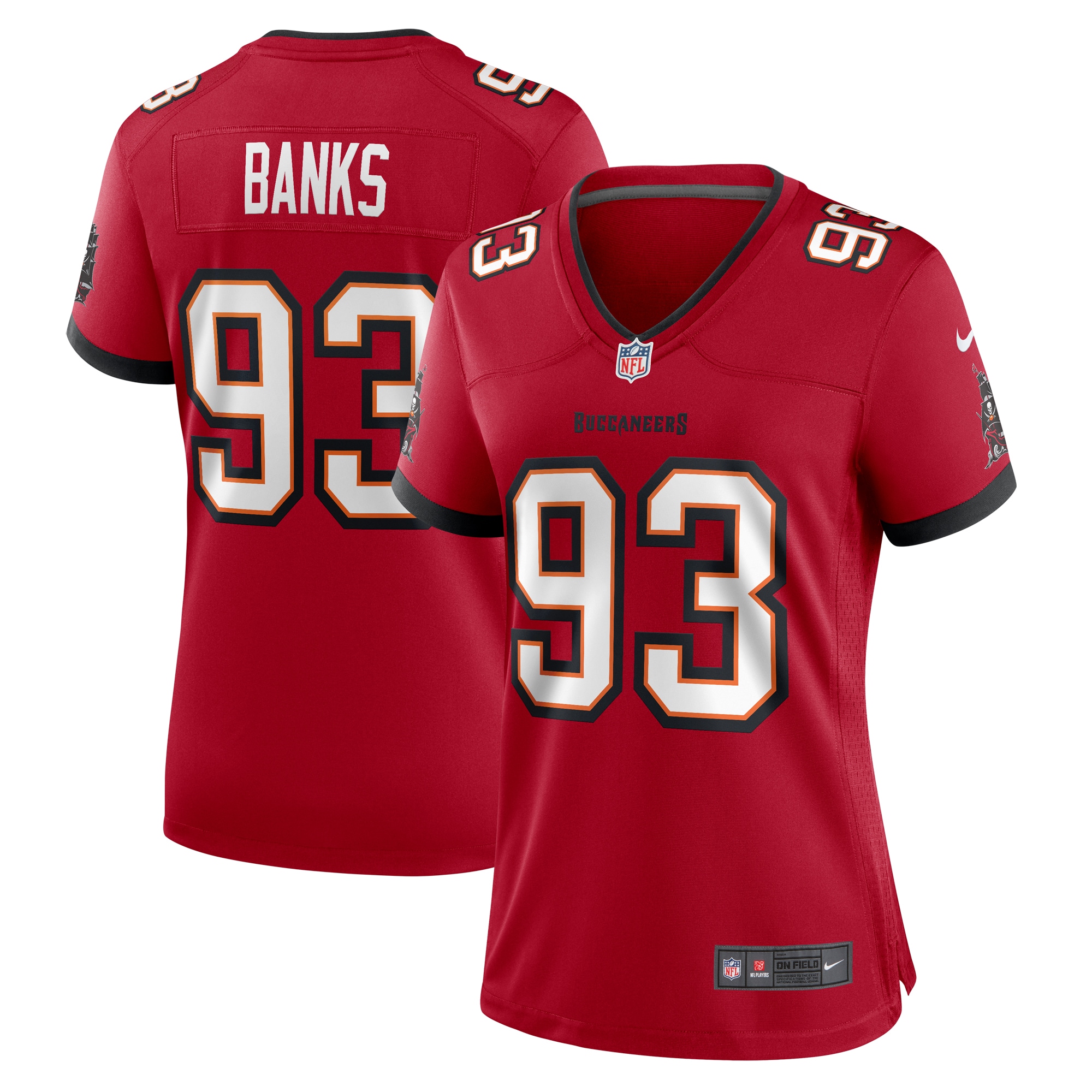 Women's Tampa Bay Buccaneers Eric Banks Red Game Jersey JS2535 nicesnker