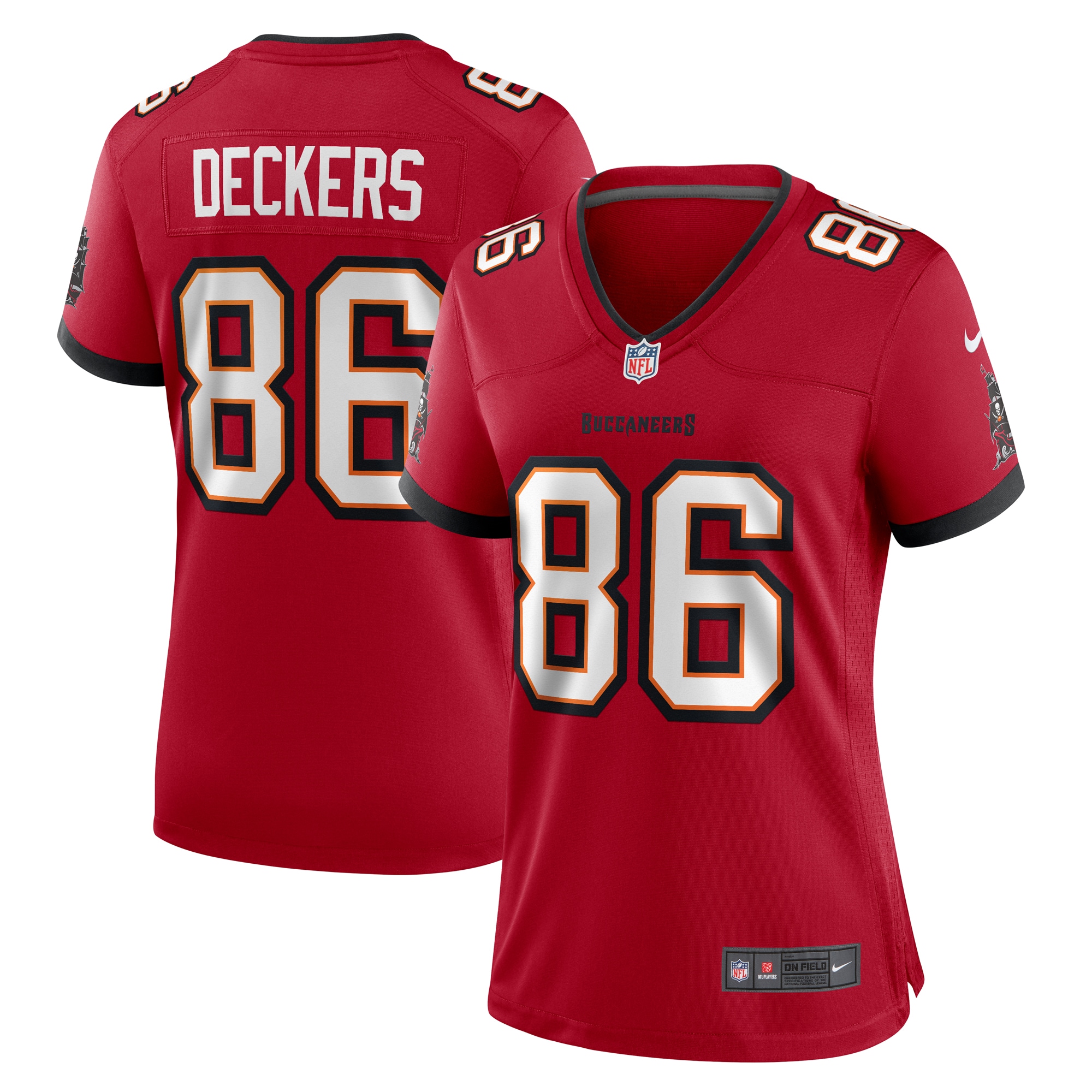 Women's Tampa Bay Buccaneers Evan Deckers Red Game Jersey JS6540 nicesnker