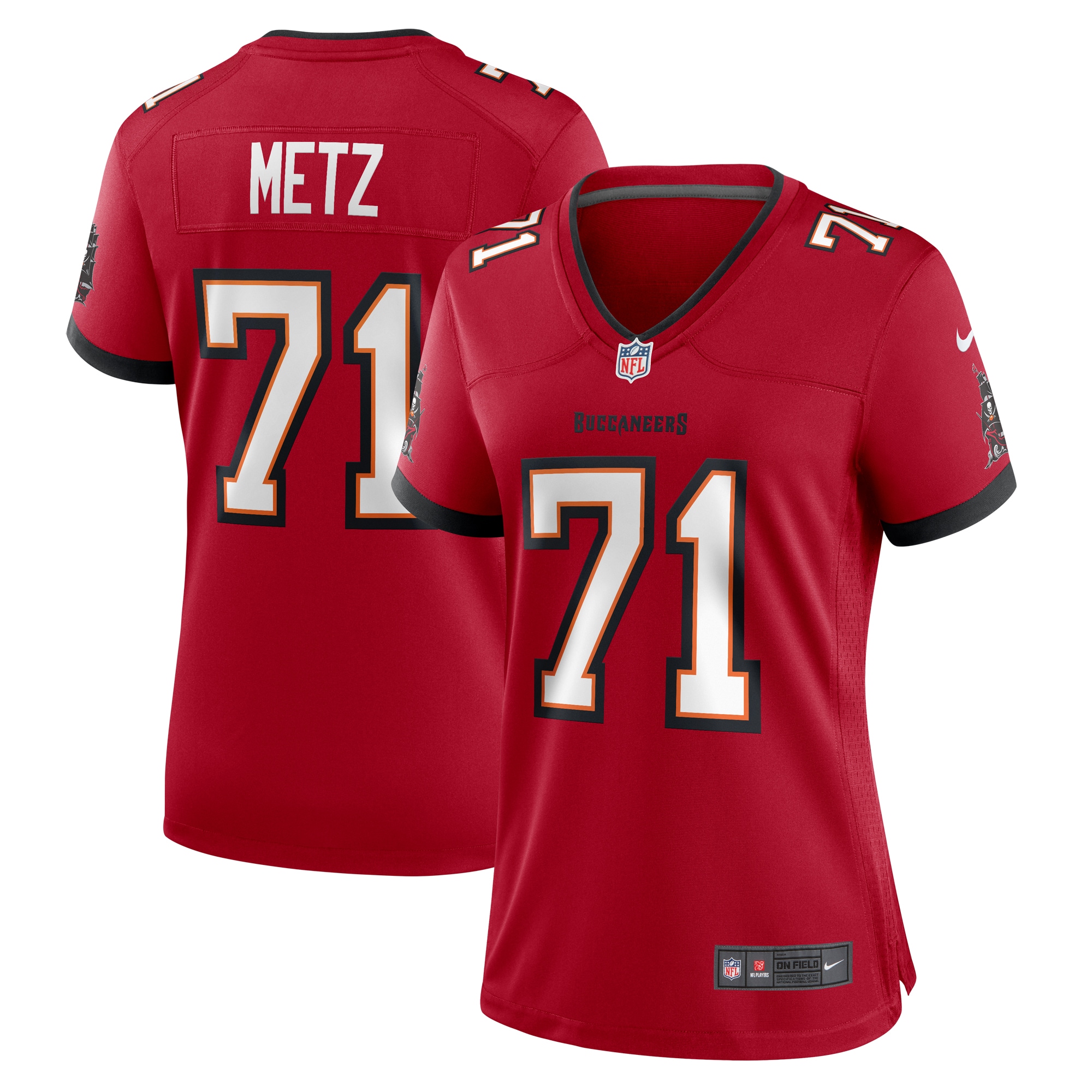 Women's Tampa Bay Buccaneers Lorenz Metz Red Game Jersey JS1450 nicesnker