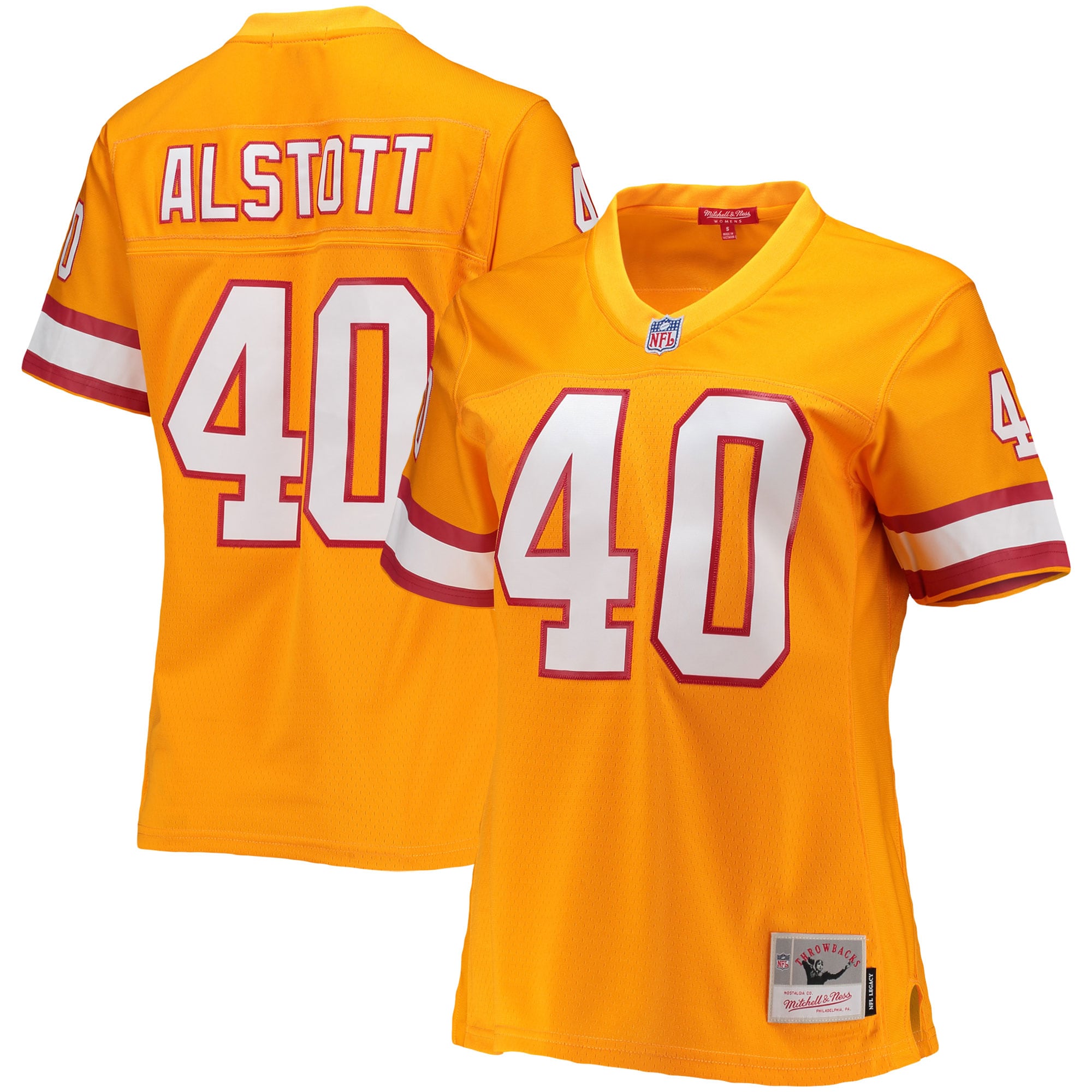 Women's Tampa Bay Buccaneers Mike Alstott Mitchell & Ness Orange Legacy Player Jersey JS5734 nicesnker