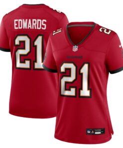 Women's Tampa Bay Buccaneers Mike Edwards Red Game Jersey JS8006 nicesnker