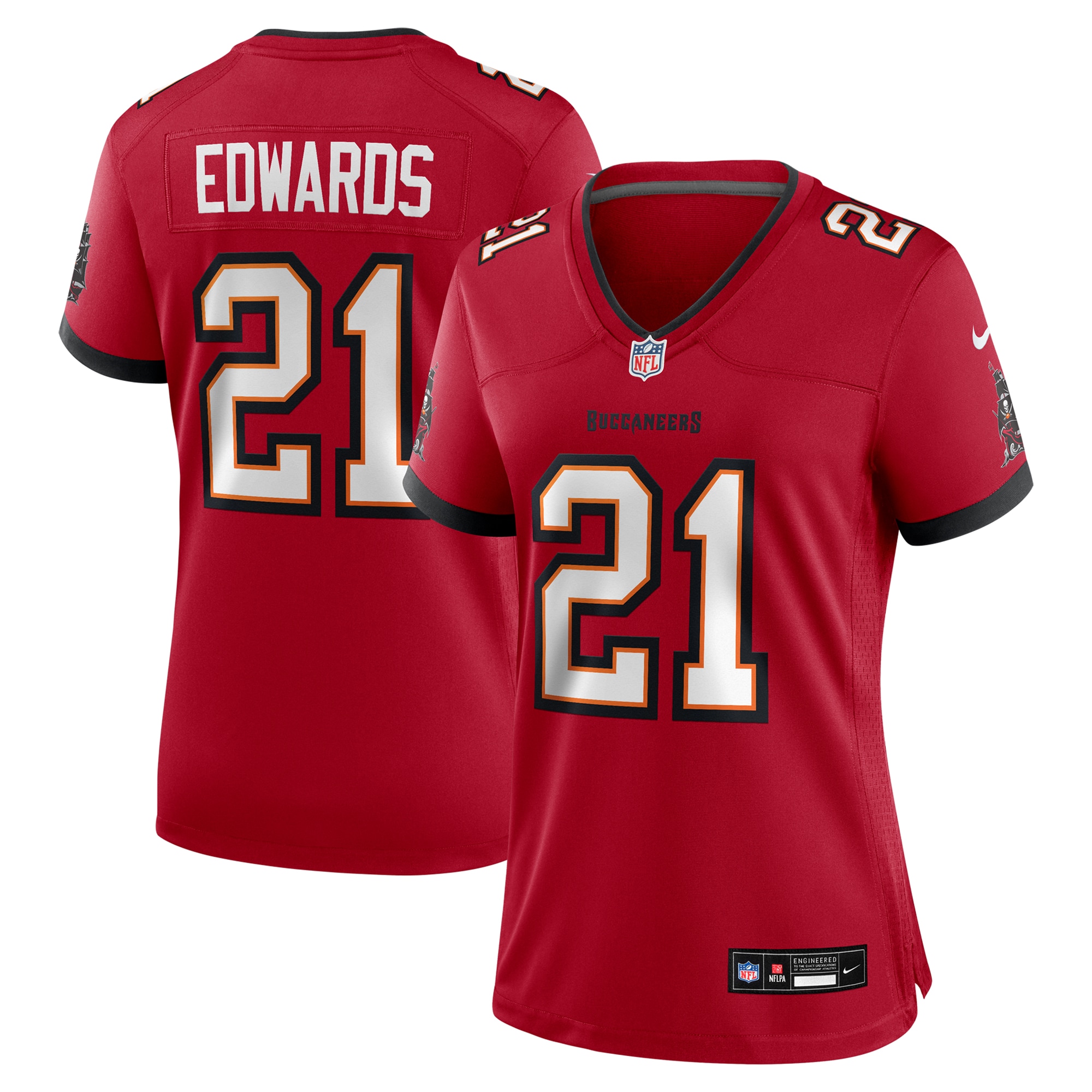 Women's Tampa Bay Buccaneers Mike Edwards Red Game Jersey JS8006 nicesnker