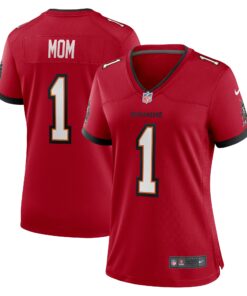 Women's Tampa Bay Buccaneers Number 1 Mom Red Game Jersey JS3688 nicesnker