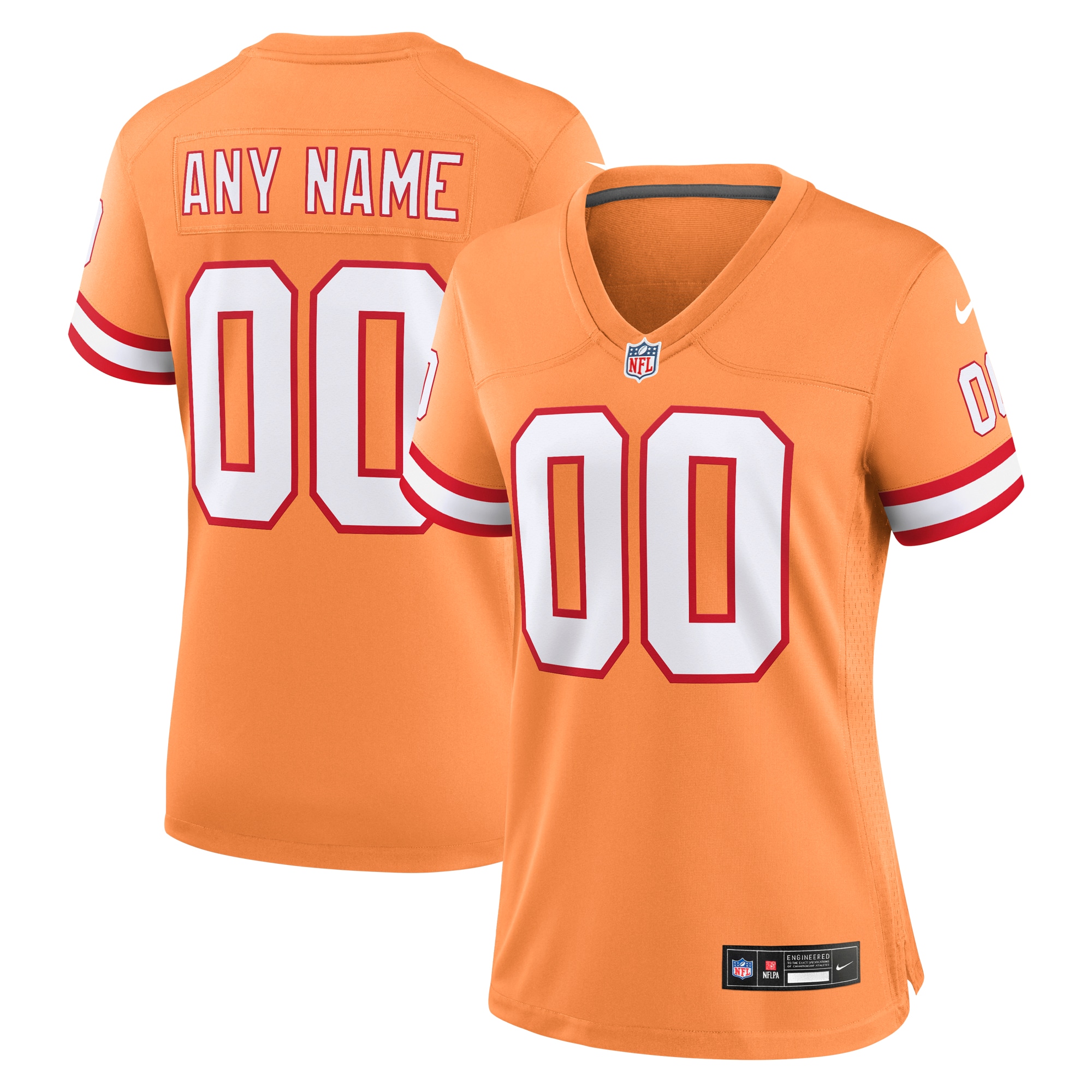Women's Tampa Bay Buccaneers Orange Custom Throwback Game Jersey JS1197 nicesnker