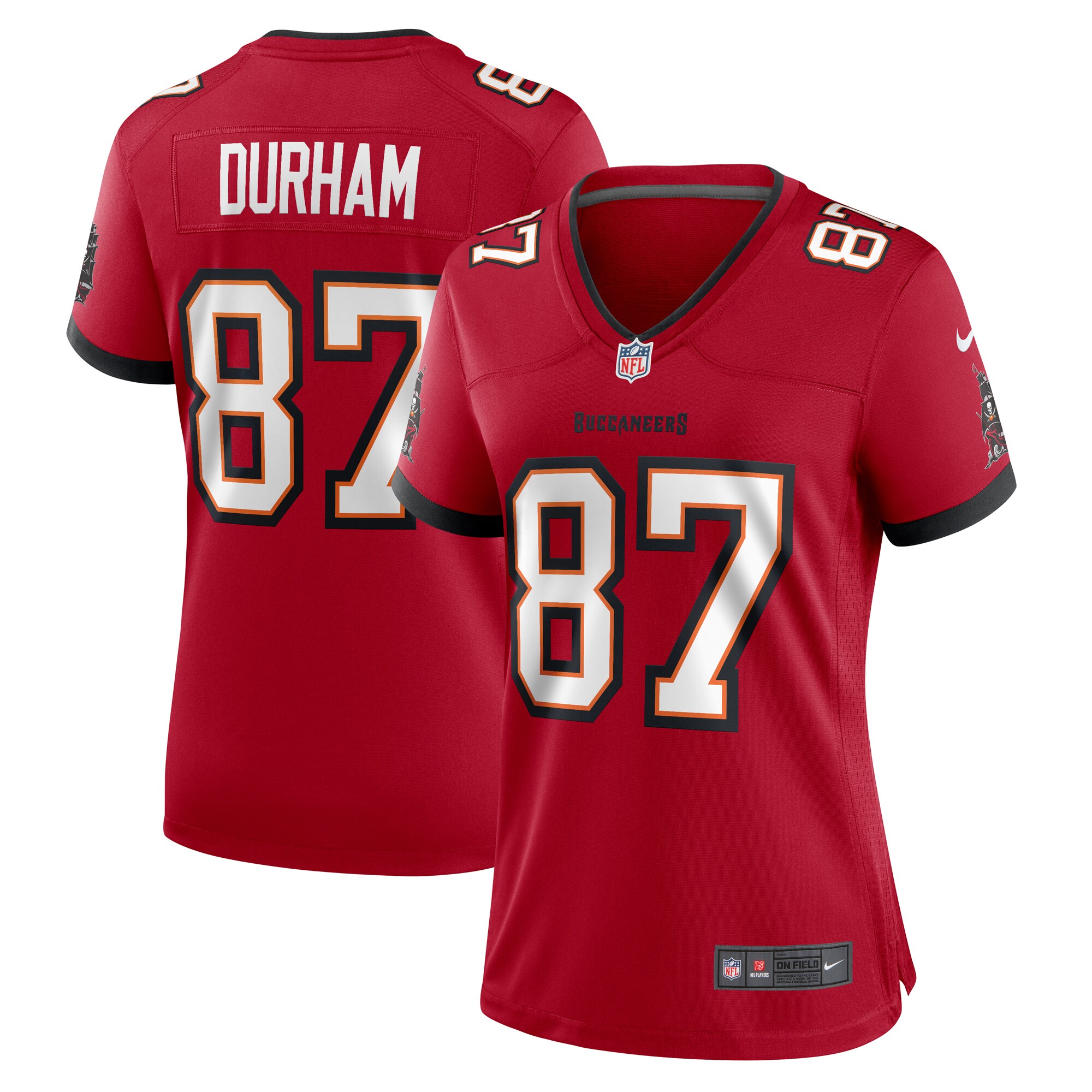 Women's Tampa Bay Buccaneers Payne Durham Red Game Jersey JS4368 nicesnker