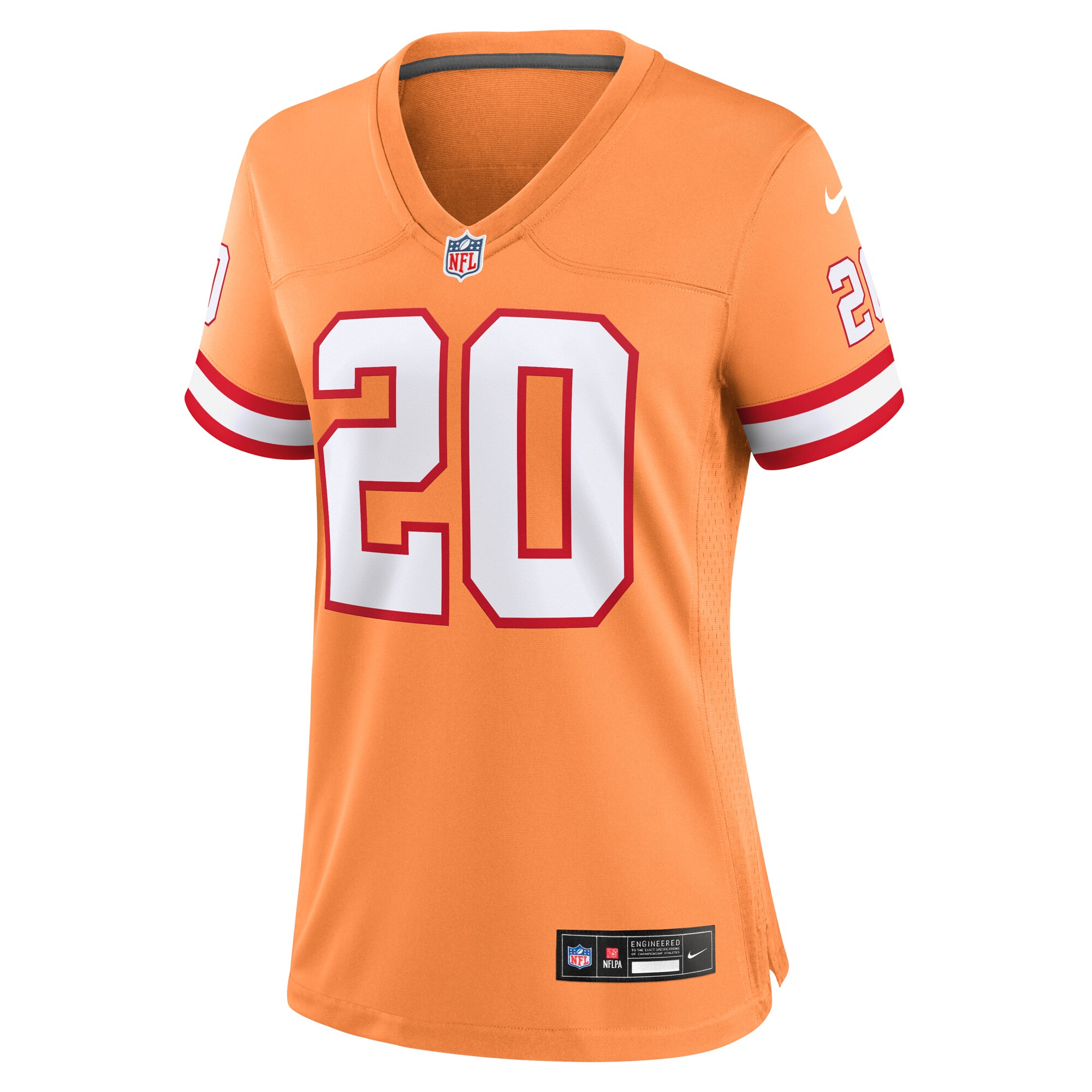 Women's Tampa Bay Buccaneers Ronde Barber Orange Throwback Game Jersey JS4548 nicesnker - Image 2
