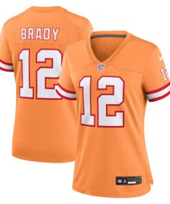 Women's Tampa Bay Buccaneers Tom Brady Orange Player Jersey JS4939 nicesnker