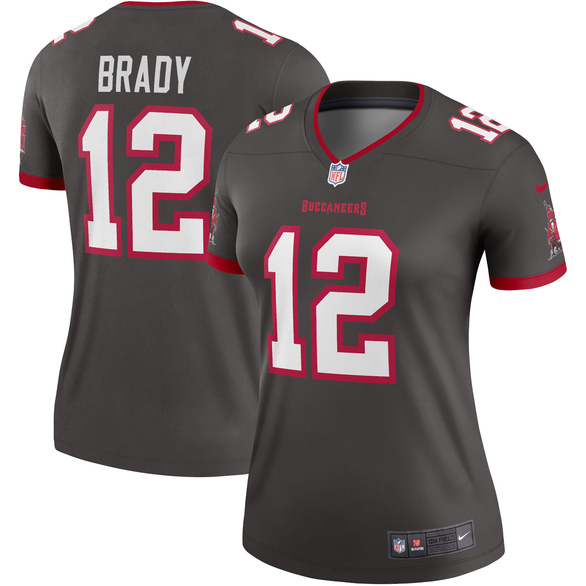 Women's Tampa Bay Buccaneers Tom Brady Pewter Alternate Legend Player Performance Top JS8460 nicesnker