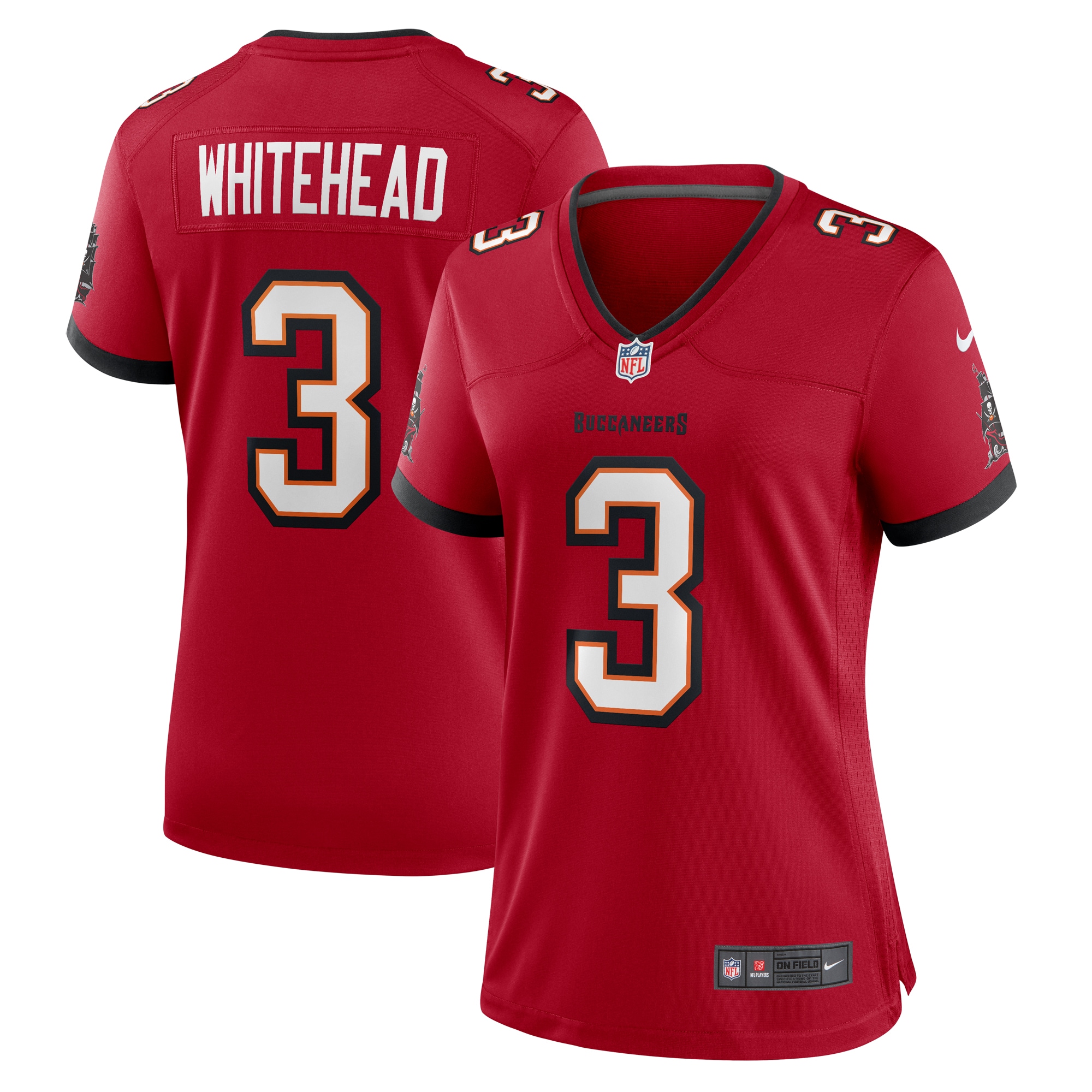 Women's Tampa Bay Buccaneers Whitehead Red Game Jersey JS5664 nicesnker