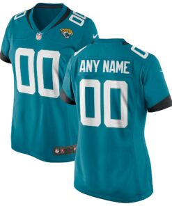 Women's Teal Jacksonville Jaguars Custom Team Jersey JS7387 nicesnker