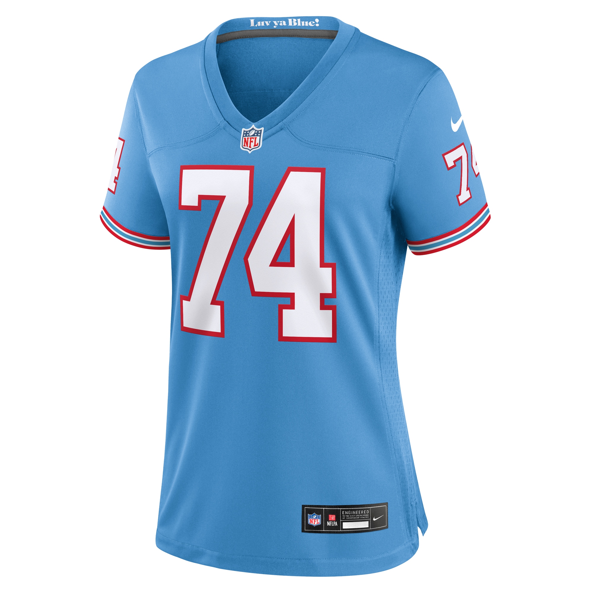 Women's Tennessee Titans Bruce Matthews Light Blue Oilers Throwback Retired Player Game Jersey JS5746 nicesnker - Image 2