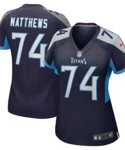 Women's Tennessee Titans Bruce Matthews Navy Retired Player Jersey JS3862 nicesnker