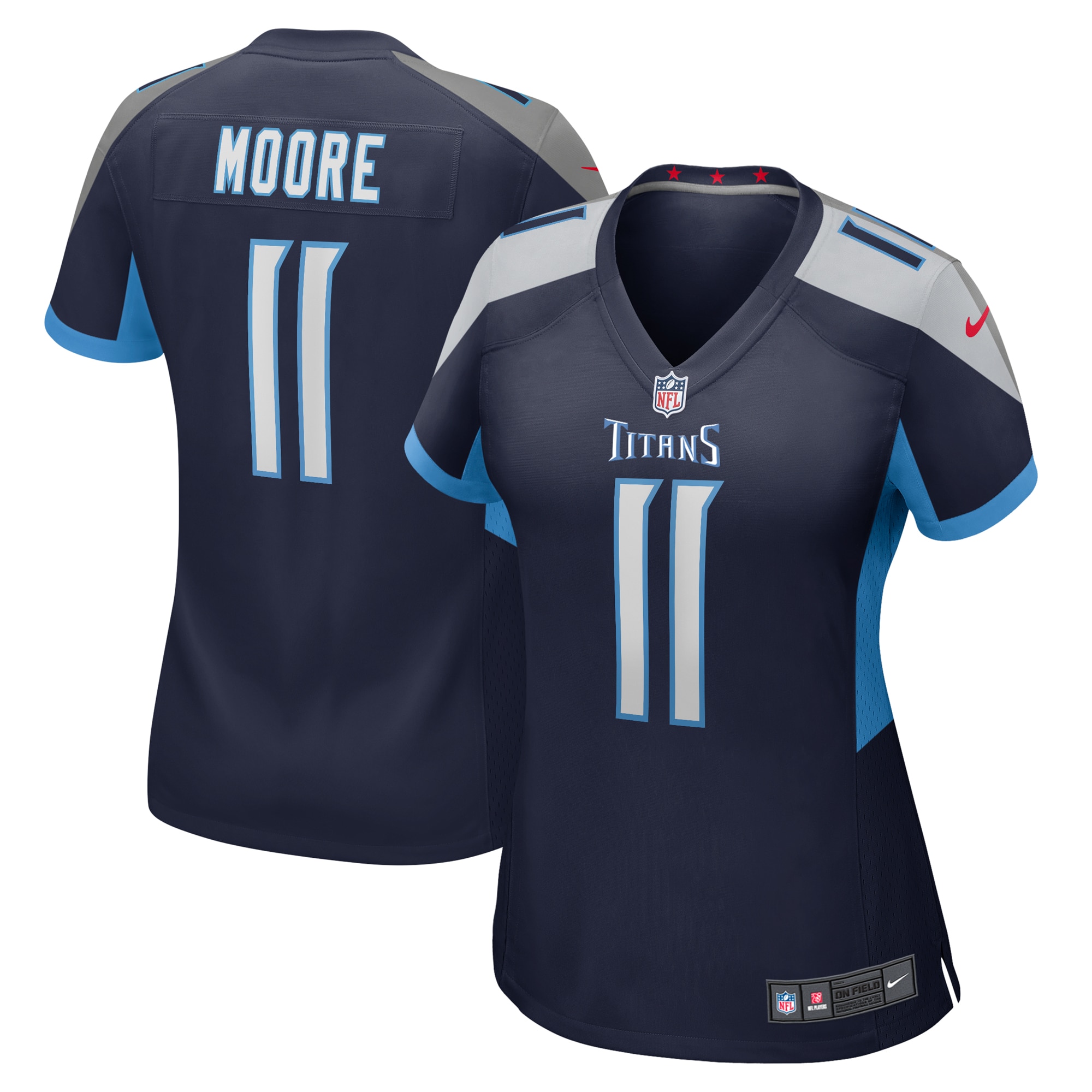 Women's Tennessee Titans Chris Moore Navy Game Jersey JS2329 nicesnker