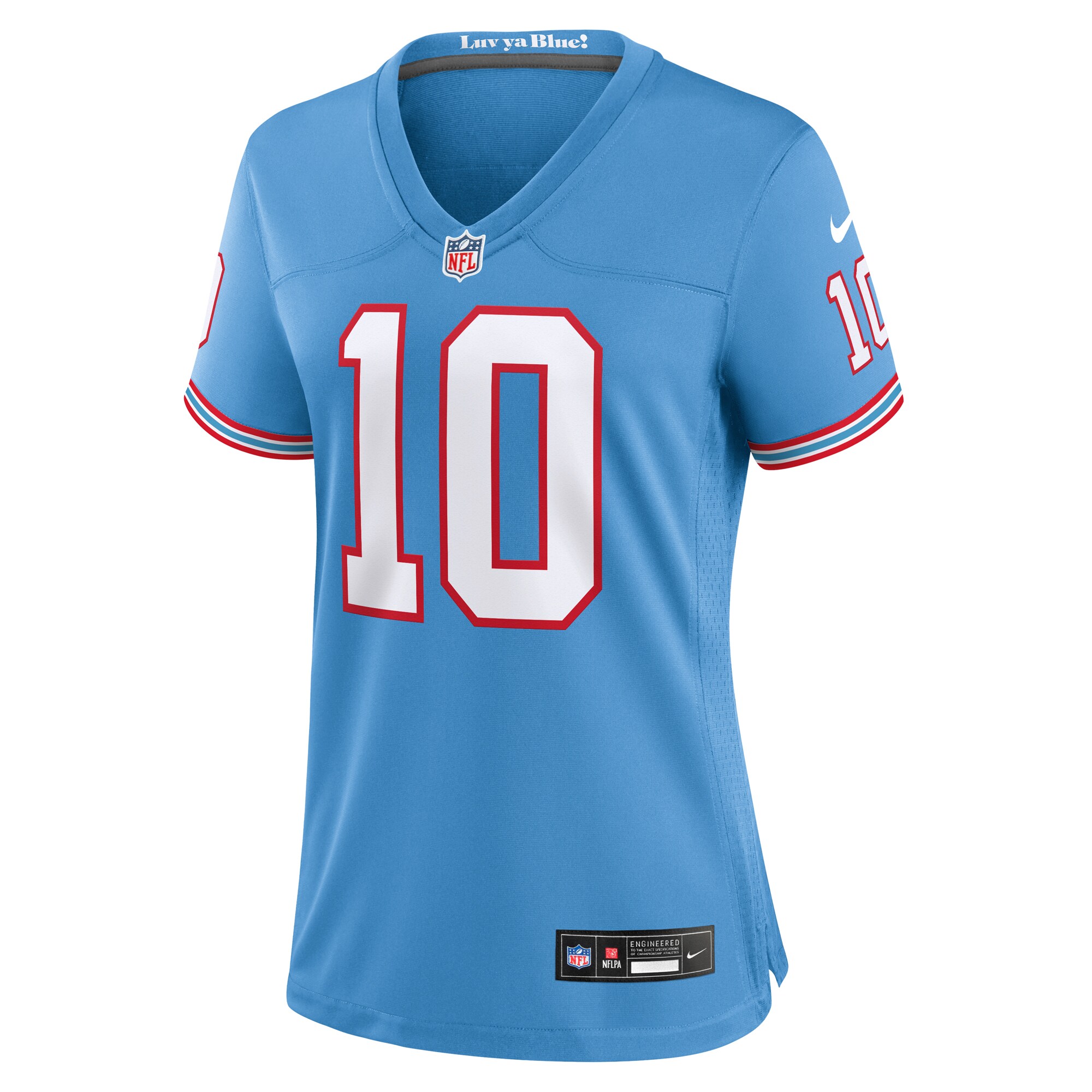 Women's Tennessee Titans DeAndre Hopkins Light Blue Oilers Throwback Player Game Jersey JS3542 nicesnker - Image 2