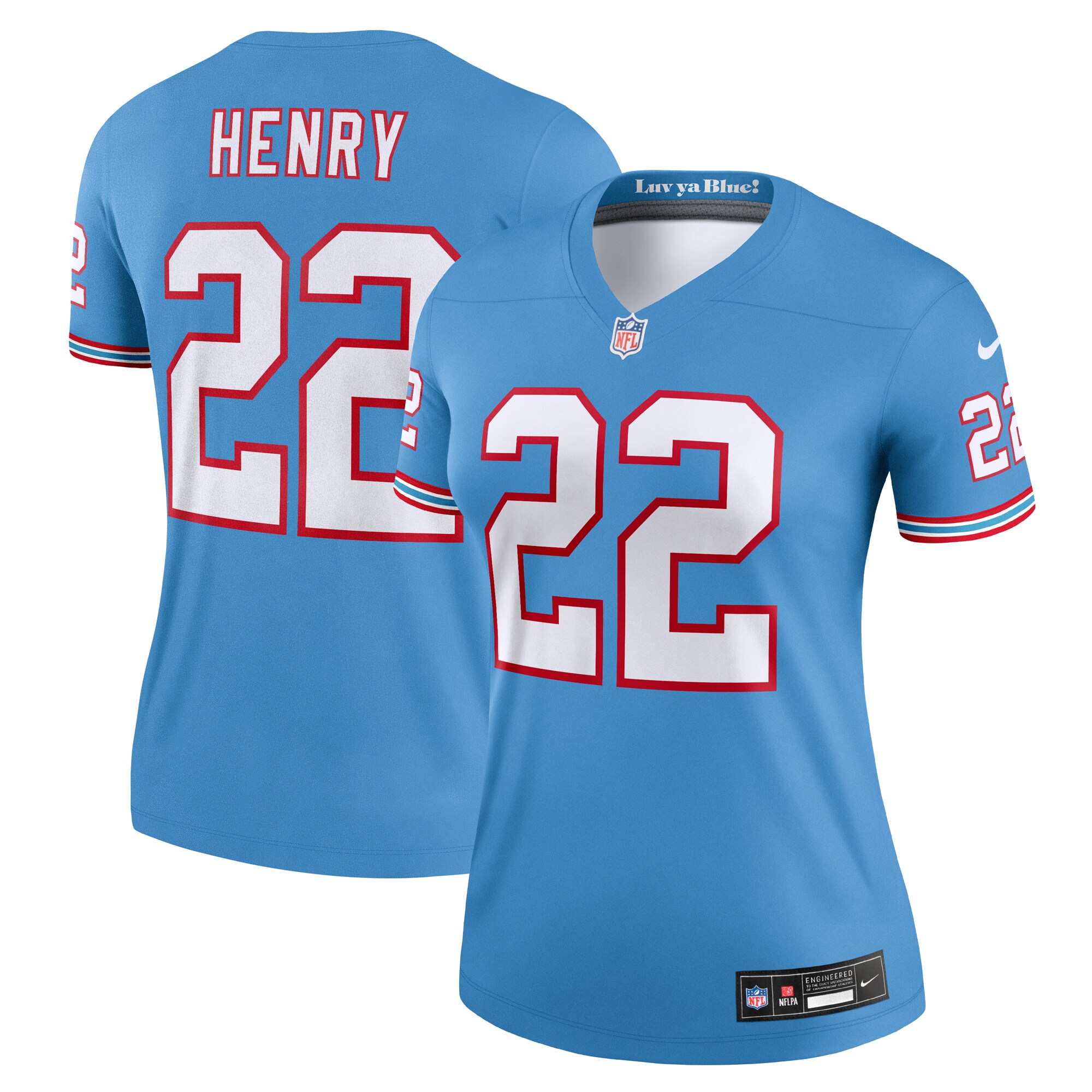 Women's Tennessee Titans Derrick Henry Light Blue Alternate Legend Player Performance Top JS1907 nicesnker