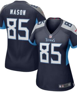 Women's Tennessee Titans Derrick Mason Navy Game Retired Player Jersey JS3589 nicesnker