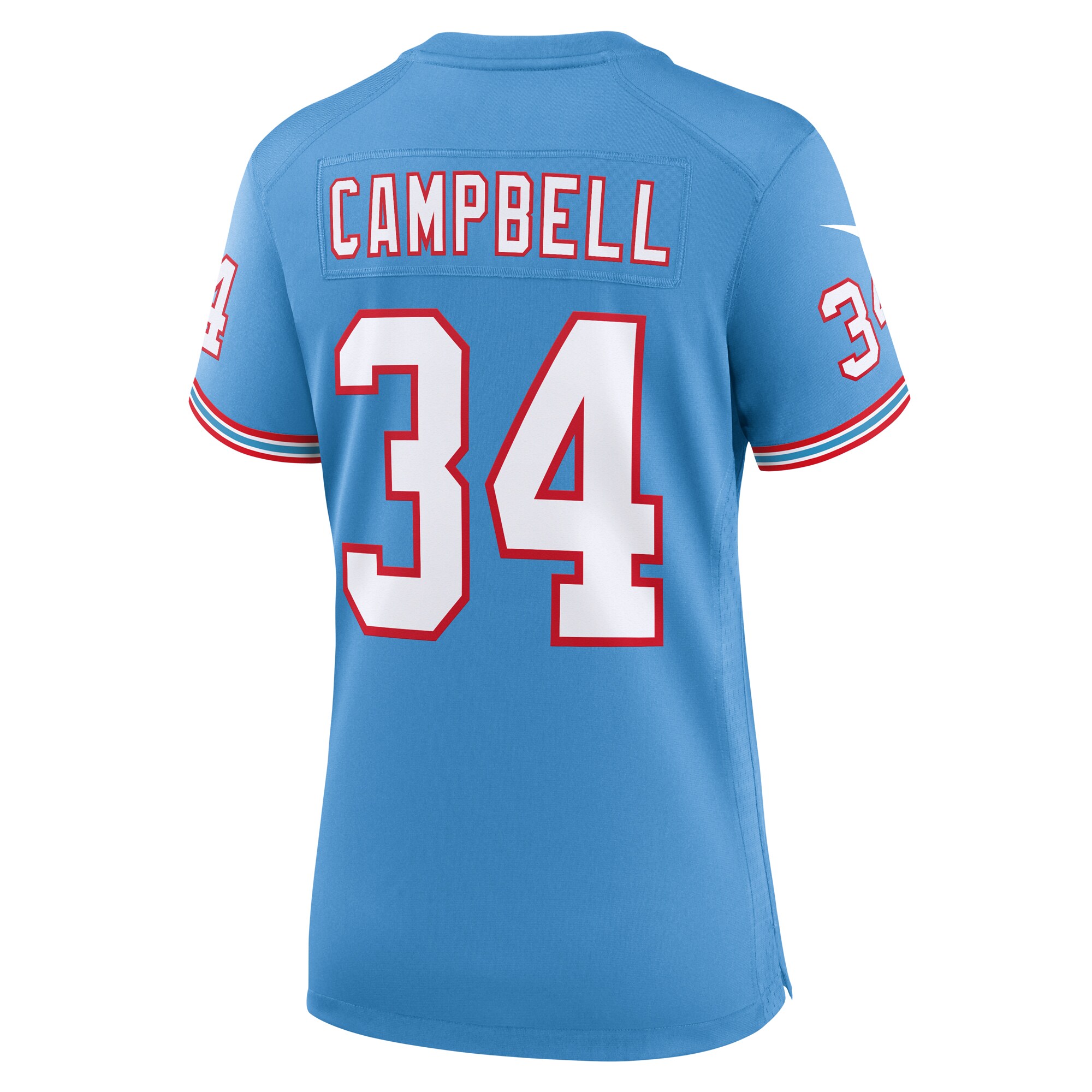 Women's Tennessee Titans Earl Campbell Light Blue Oilers Throwback Retired Player Game Jersey JS8209 nicesnker - Image 3
