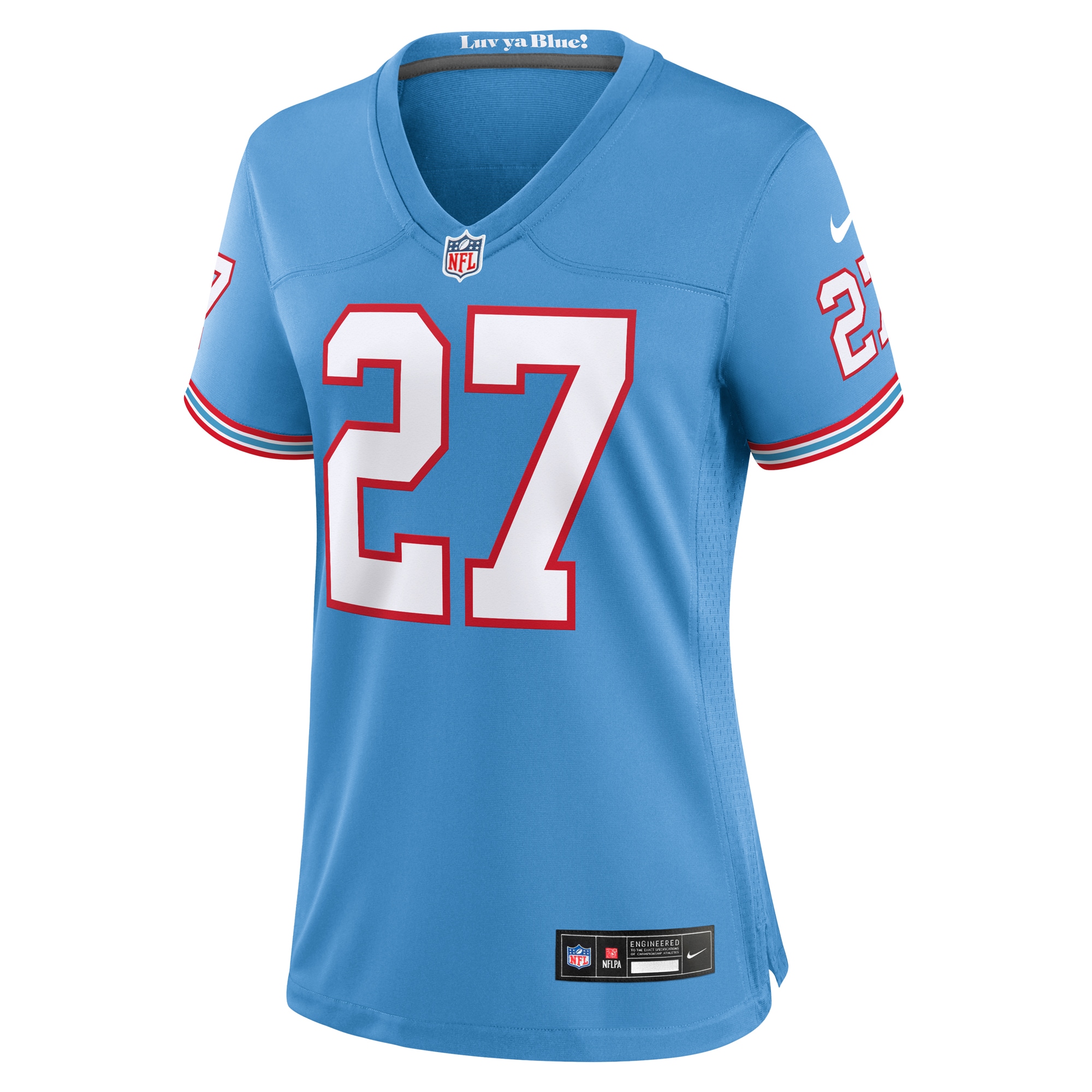 Women's Tennessee Titans Eddie George Light Blue Oilers Throwback Retired Player Game Jersey JS5920 nicesnker - Image 2