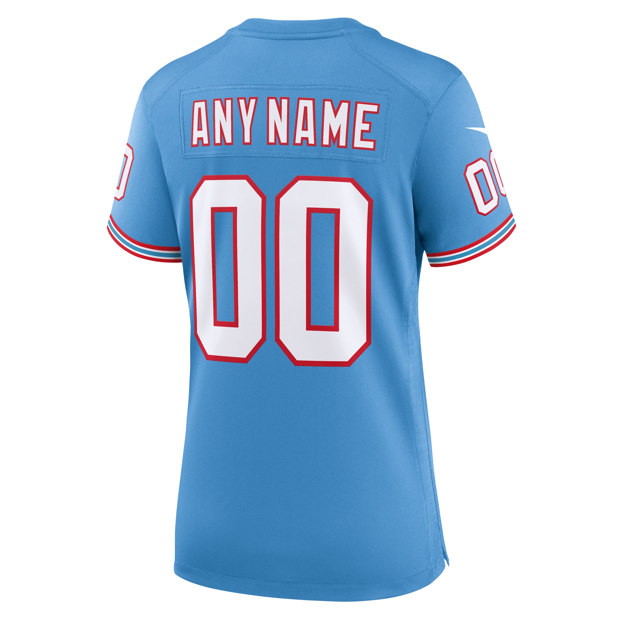 Women's Tennessee Titans Light Blue Oilers Throwback Custom Game Jersey JS5312 nicesnker - Image 3