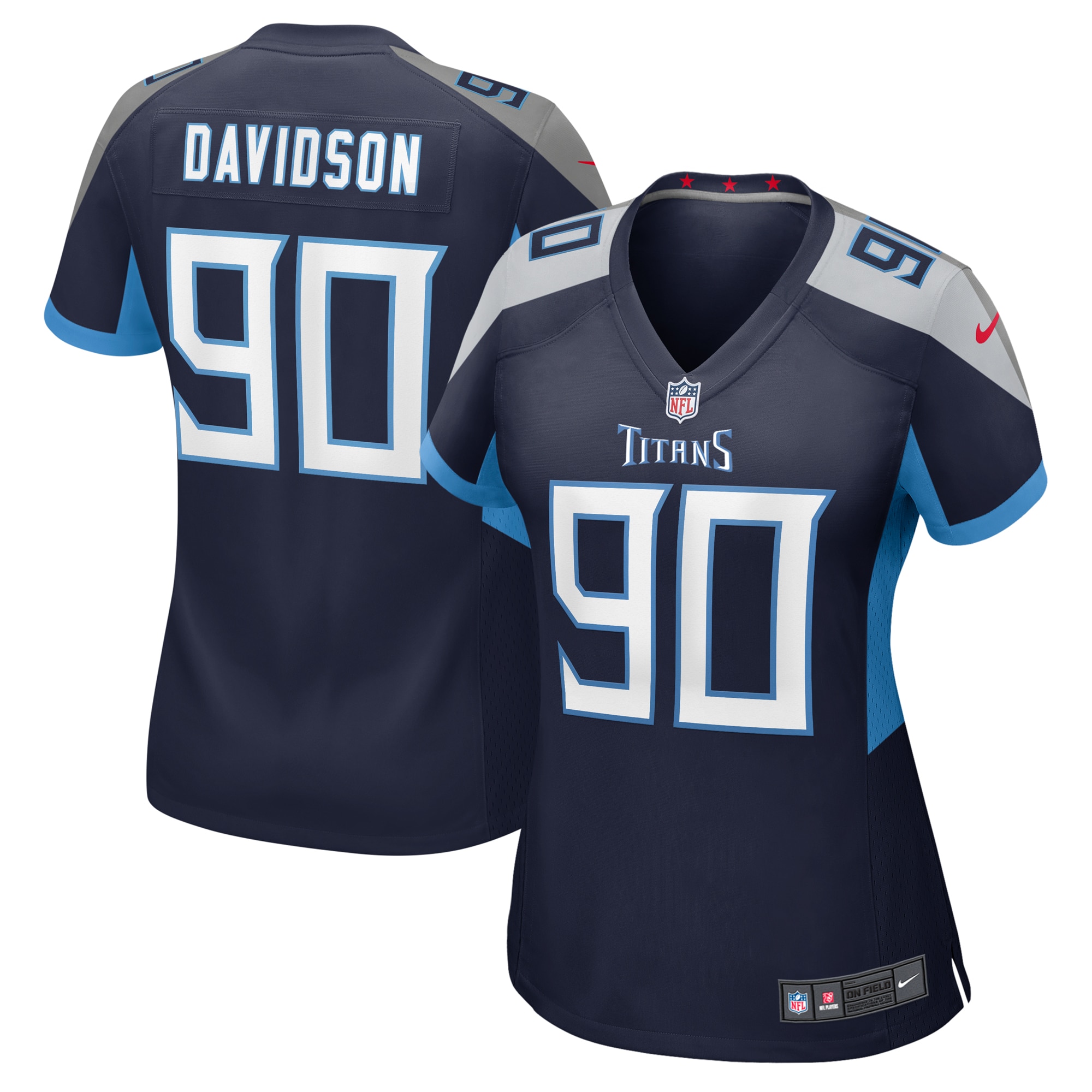 Women's Tennessee Titans Marlon Davidson Navy Game Jersey JS6703 nicesnker