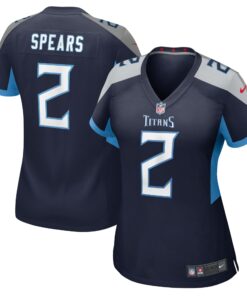 Women's Tennessee Titans Tyjae Spears Navy Game Jersey JS4142 nicesnker