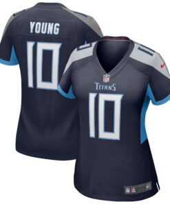 Women's Tennessee Titans Vince Young Navy Game Retired Player Jersey JS9993 nicesnker