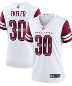 Women's Washington Commanders Austin Ekeler White Game Jersey JS1767 nicesnker