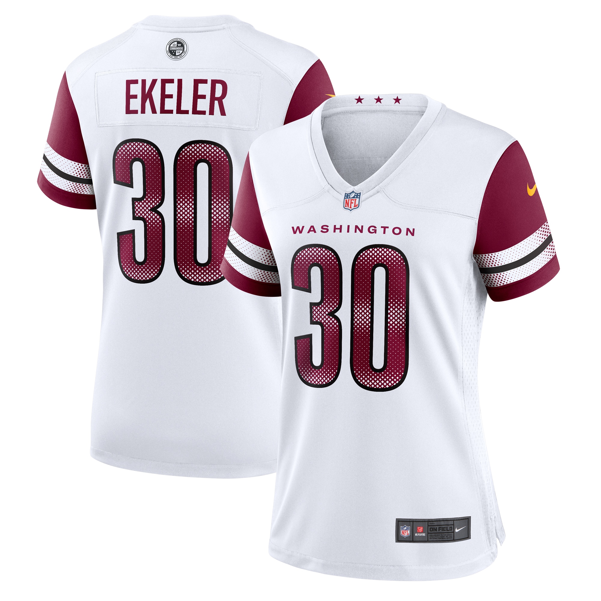 Women's Washington Commanders Austin Ekeler White Game Jersey JS1767 nicesnker