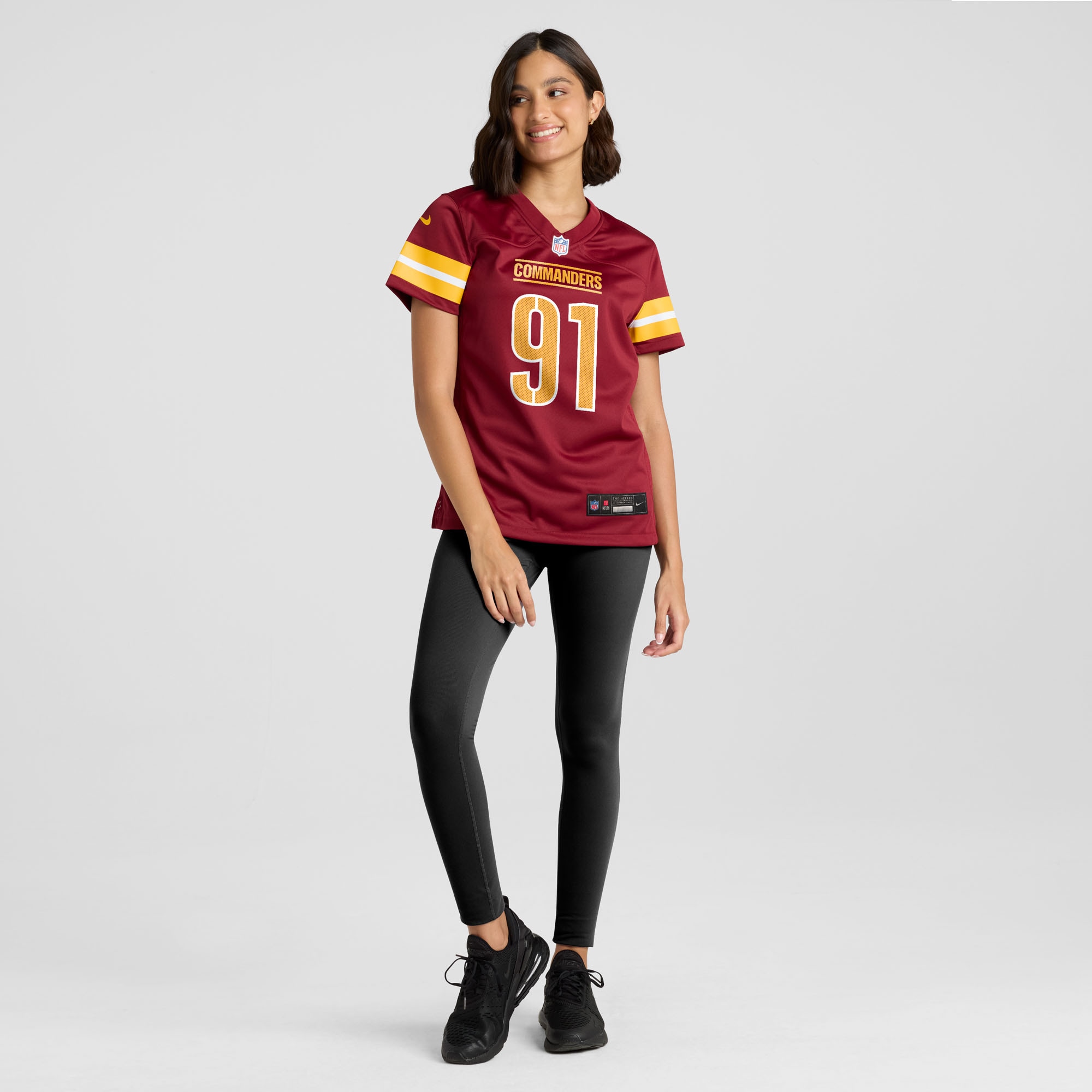 Women's Washington Commanders Carl Davis Jr. Burgundy Team Game Jersey JS3241 nicesnker - Image 4