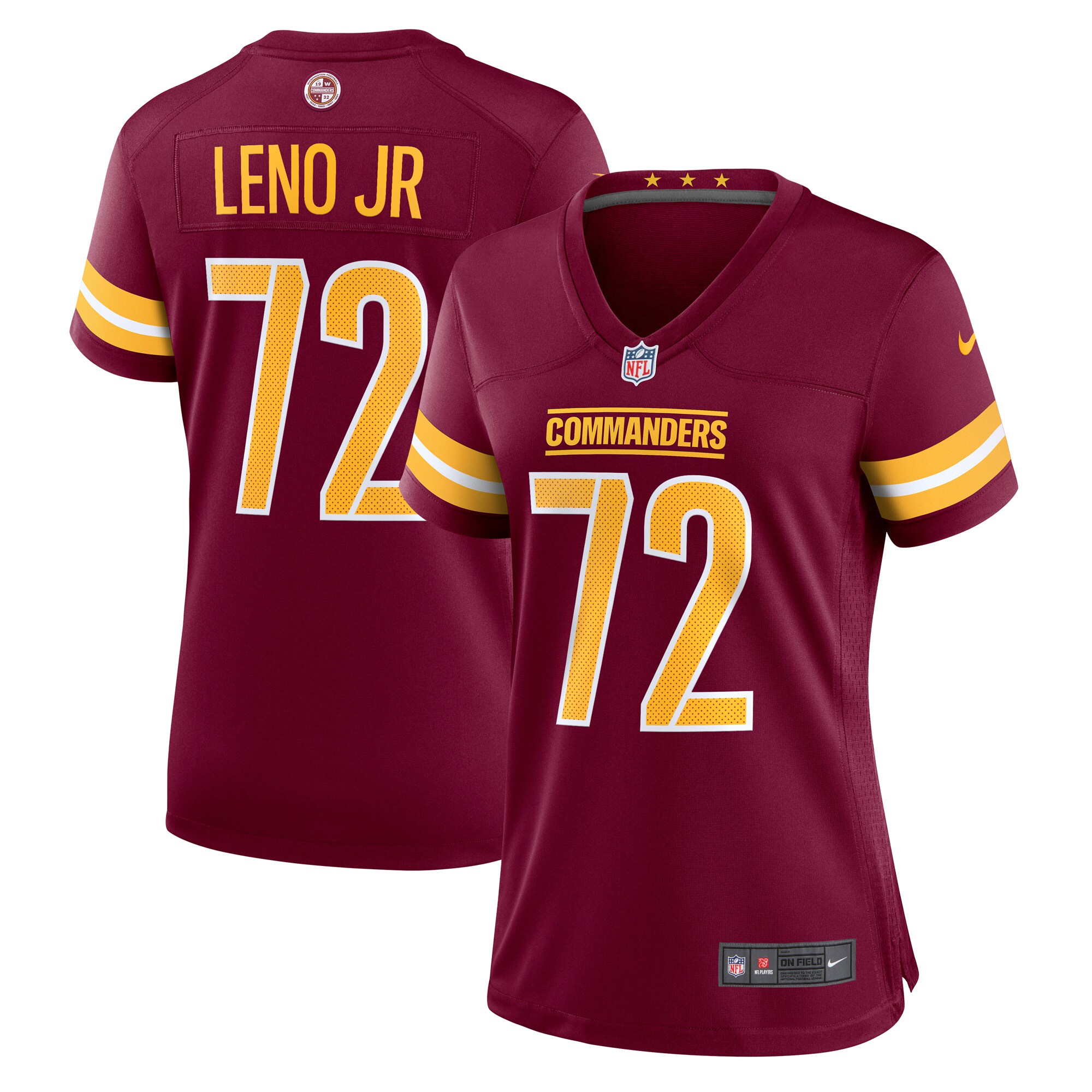 Women's Washington Commanders Charles Leno Jr. Burgundy Home Game Player Jersey JS4706 nicesnker
