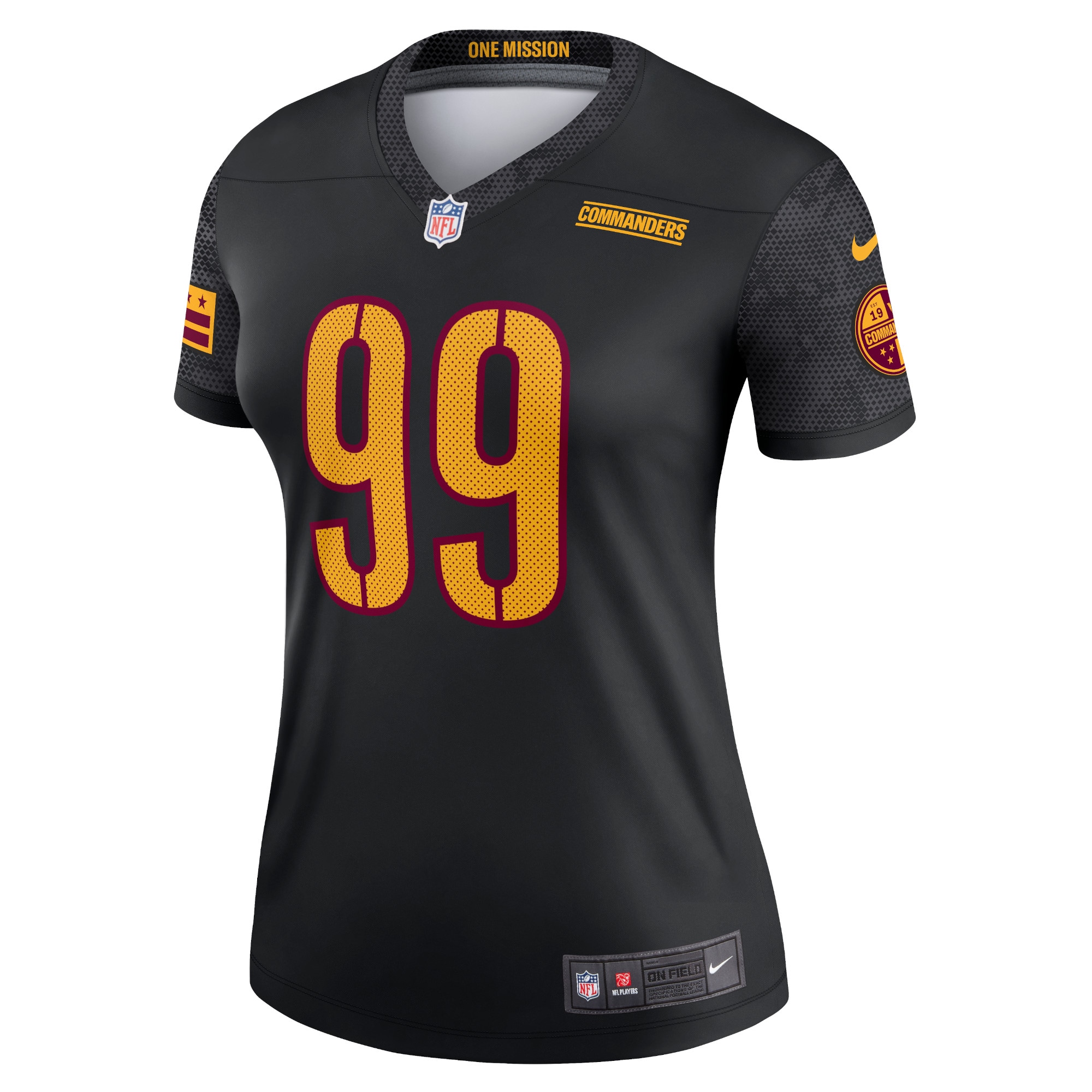 Women's Washington Commanders Chase Young Black Alternate Legend Player Performance Top JS1209 nicesnker - Image 2