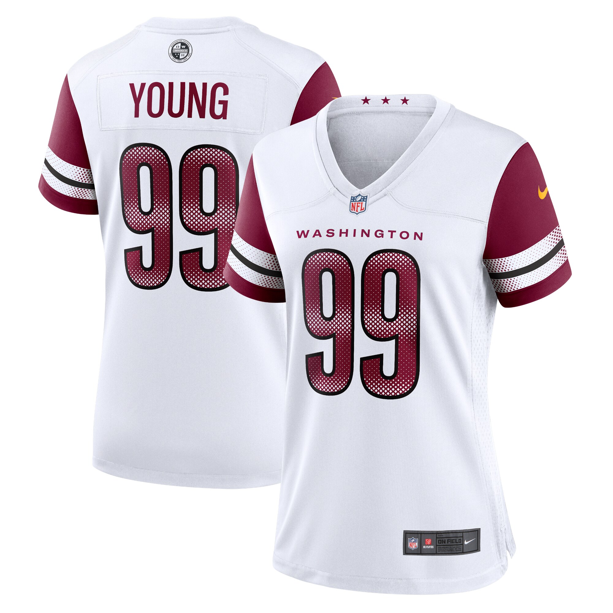 Women's Washington Commanders Chase Young White Player Jersey JS3069 nicesnker