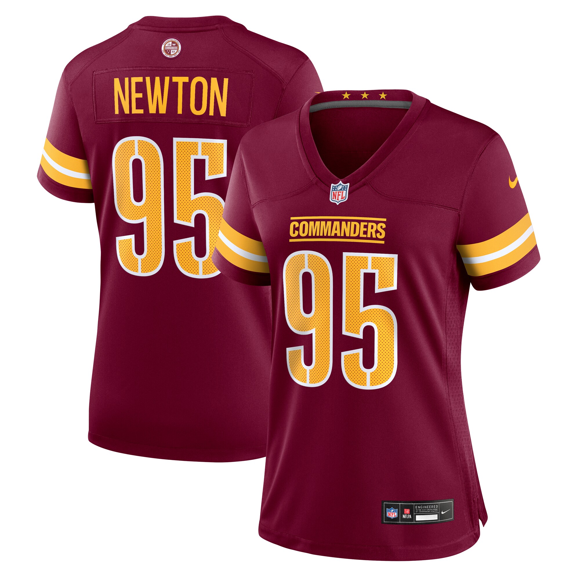 Women's Washington Commanders Jer'Zhan Newton Burgundy Game Jersey JS2550 nicesnker