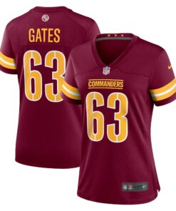 Women's Washington Commanders Nick Gates Burgundy Game Player Jersey JS9254 nicesnker