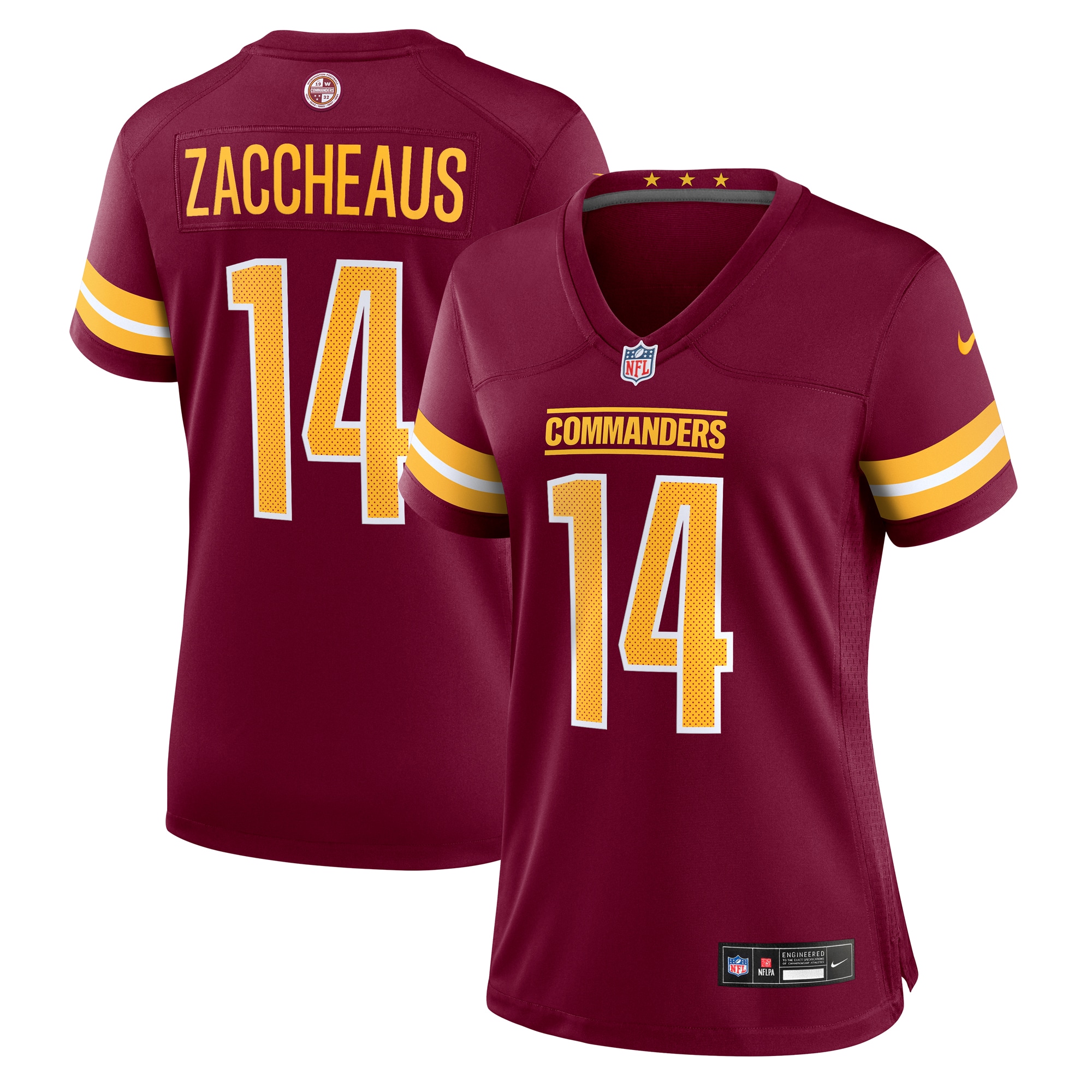 Women's Washington Commanders Olamide Zaccheaus Burgundy Game Jersey JS2575 nicesnker