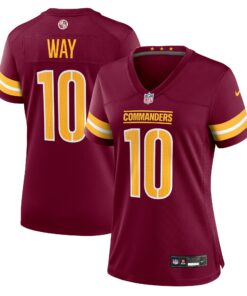 Women's Washington Commanders Tress Way Burgundy Game Jersey JS8314 nicesnker