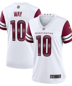 Women's Washington Commanders Tress Way White Game Jersey JS2715 nicesnker