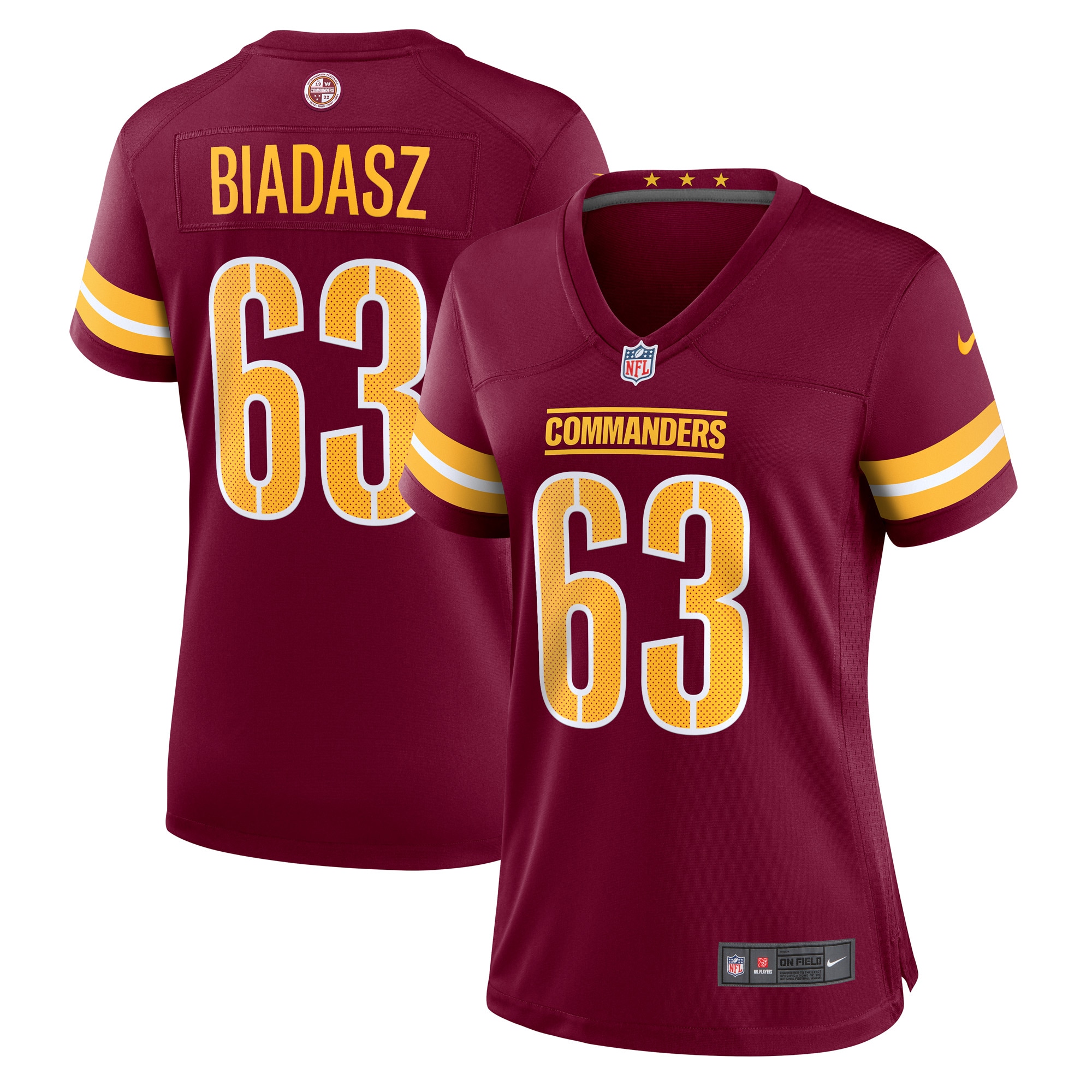 Women's Washington Commanders Tyler Biadasz Burgundy Game Jersey JS1573 nicesnker
