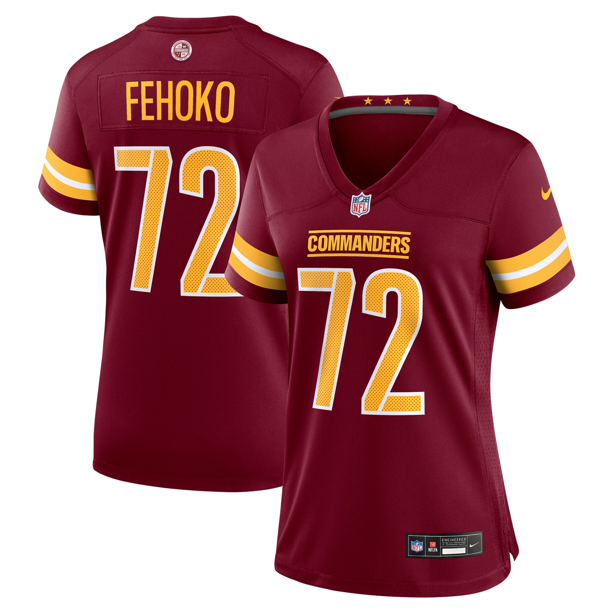 Women's Washington Commanders Viliami Fehoko Jr. Burgundy Team Game Jersey JS1593 nicesnker