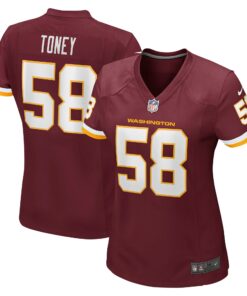 Women's Washington Football Team Shaka Toney Burgundy Game Jersey JS7221 nicesnker