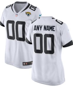 Women's White Jacksonville Jaguars Custom Game Jersey JS7110 nicesnker