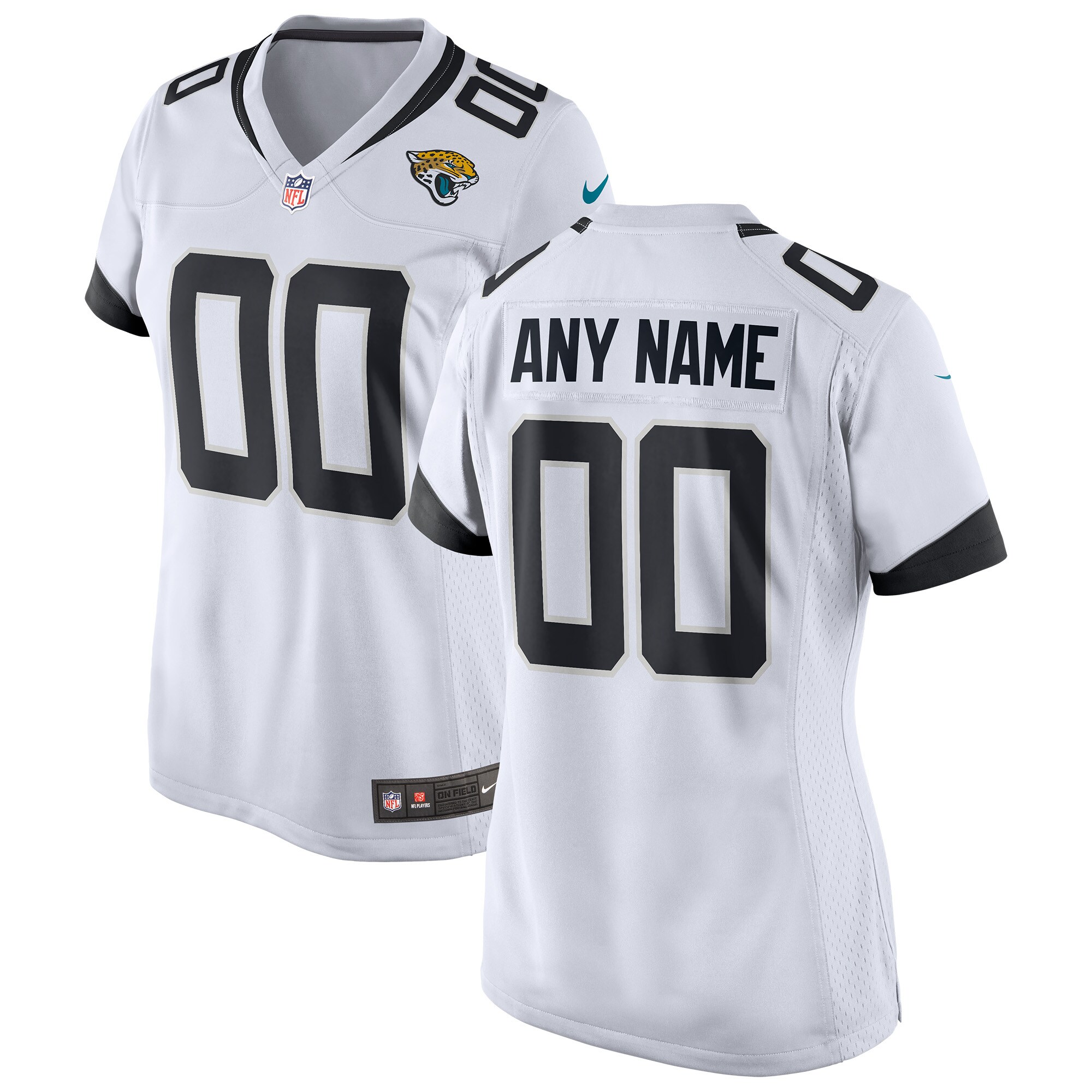 Women's White Jacksonville Jaguars Custom Game Jersey JS7110 nicesnker