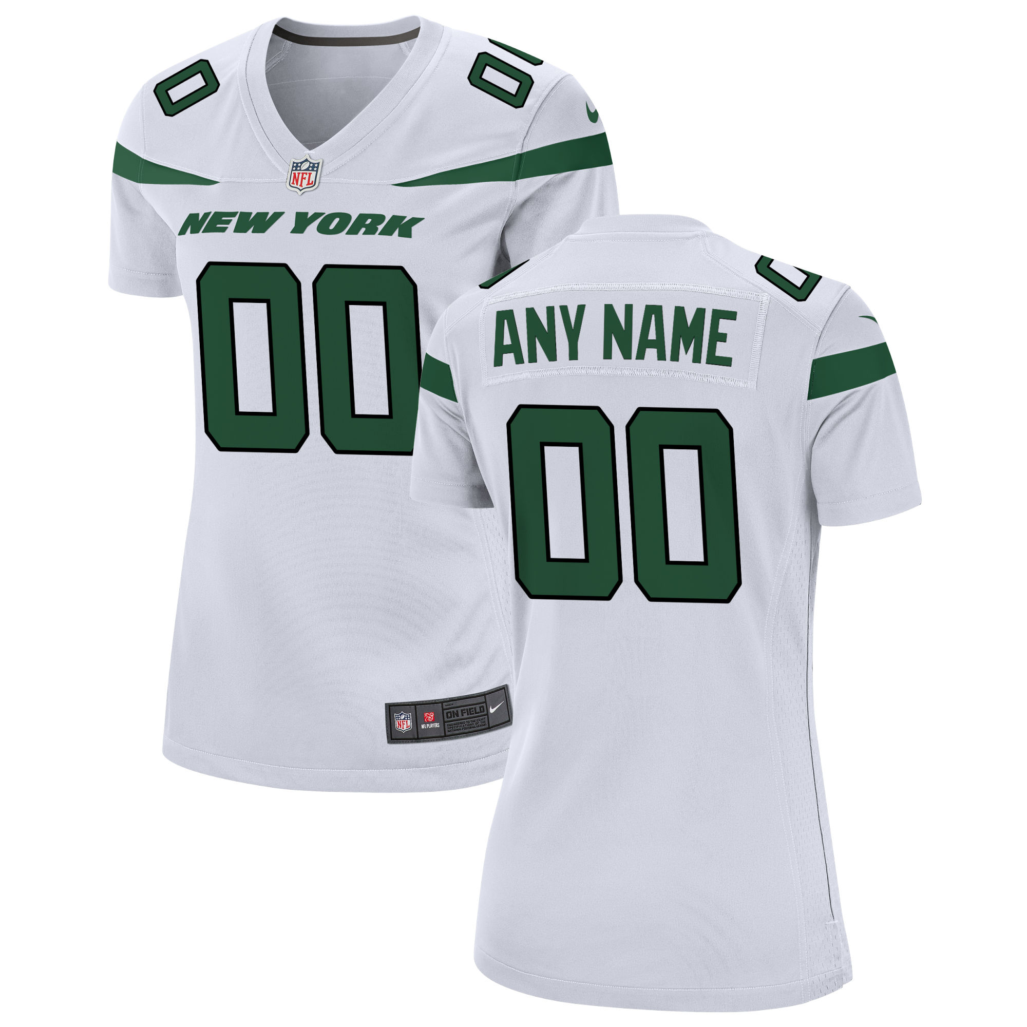 Women's White New York Jets Custom Game Jersey JS6631 nicesnker