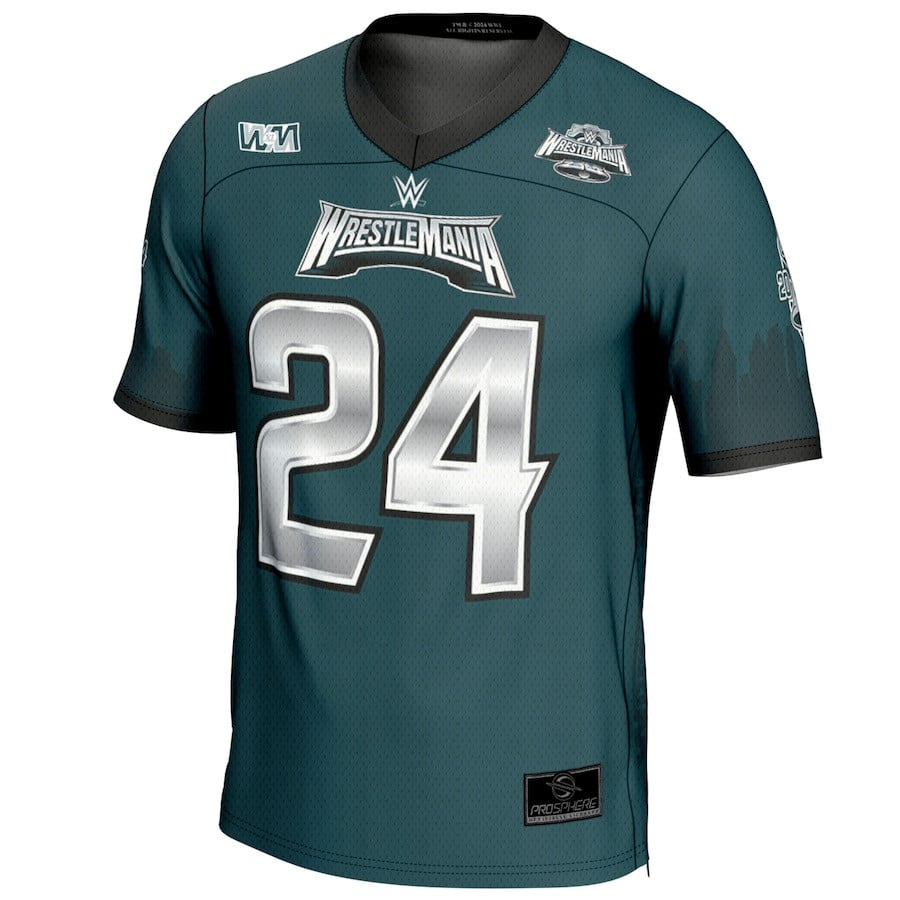 WrestleMania 40 Football Jersey #24 All Over Printed - Men Green JS2286 nicesnker - Image 2