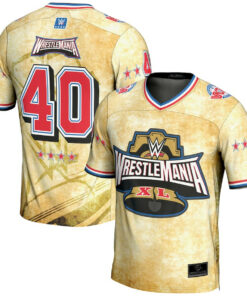 WrestleMania 40 Football Jersey All Over Printed - Men Yellow JS3415 nicesnker