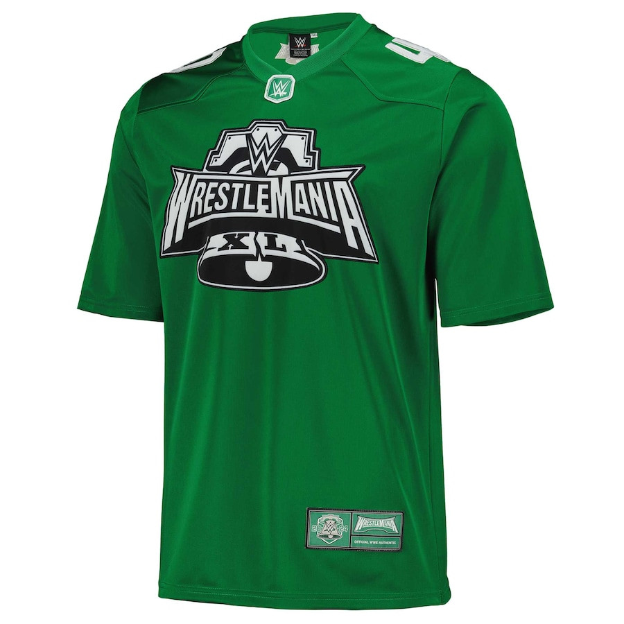WrestleMania 40 Replica Football Jersey Graphics Pattern - Green/White JS7460 nicesnker - Image 2