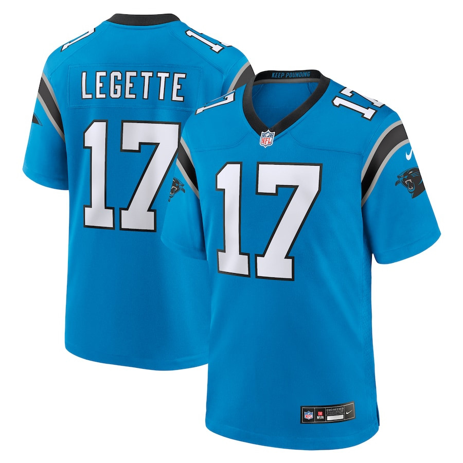 Xavier Legette 17 Carolina Panthers Alternate Game Men Jersey - Blue JS7219 nicesnker