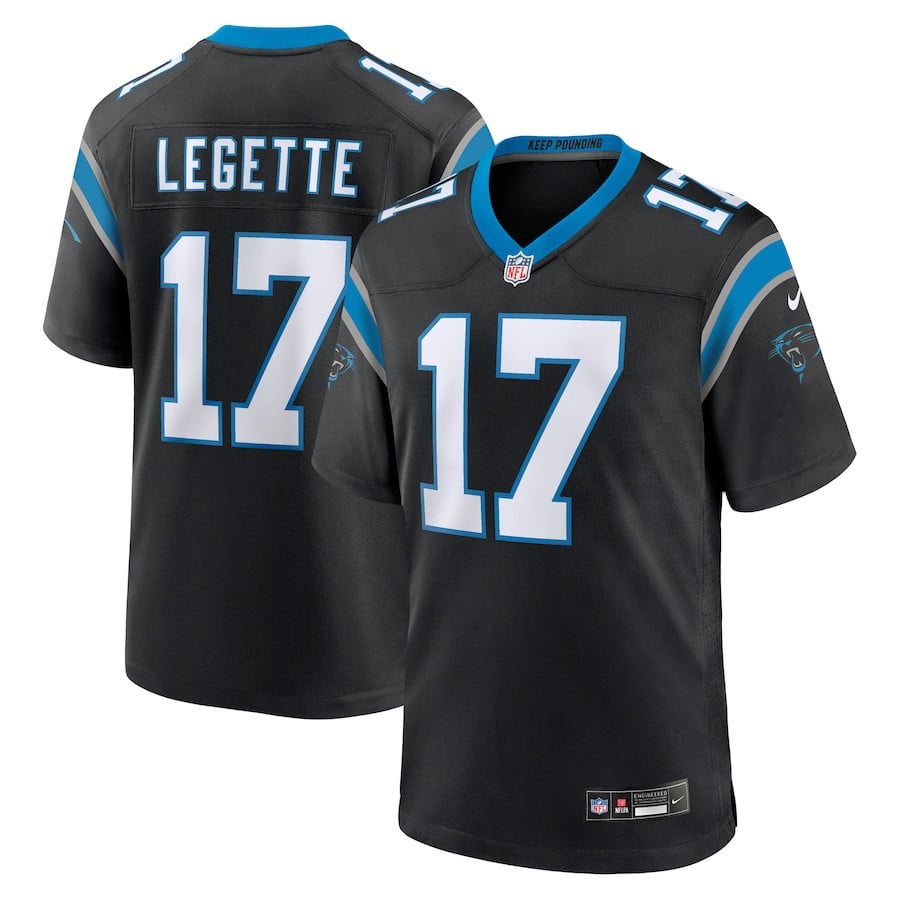 Xavier Legette 17 Carolina Panthers Team Game Men Jersey - Black JS7738 nicesnker