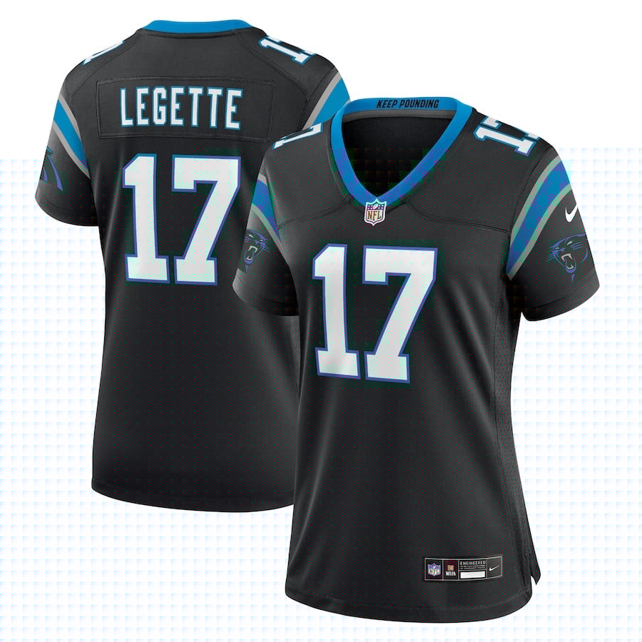 Xavier Legette 17 Carolina Panthers Women's Game Jersey - Black JS7690 nicesnker